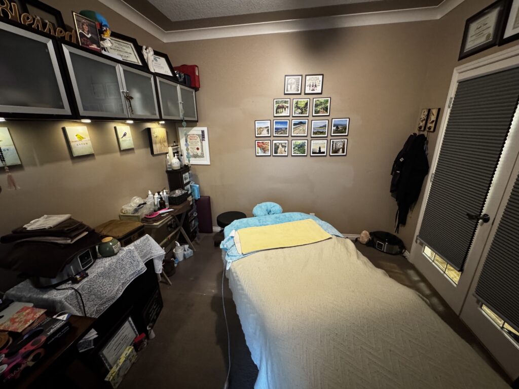 A cozy treatment room is prepared just for you.